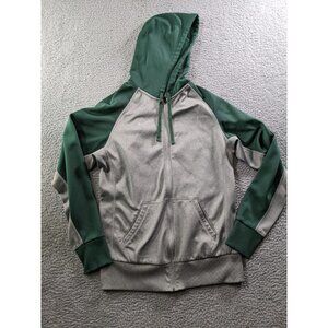 Nike Oregon Ducks Hoodie Small Therma Fit Full Zip Spellout Green Gray